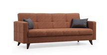 Desizes three-seater sofa with armrests, copper