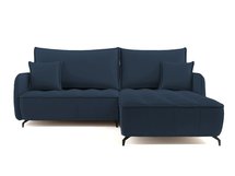 Corner sofa with sleeping function Arandes L-shaped with container Castel 79 easy-cleaning velvet right-hand side