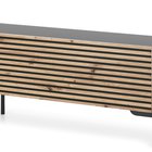 Lammelo TV cabinet 175 cm black/oak slats