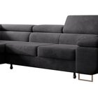 Stevil L-shaped corner sofa with sleeping function with Poso 34 container, left-hand corduroy