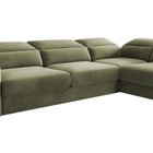 Pomello L-shaped corner sofa with sleeping function with storage and adjustable headrests Letto 38 easy-cleaning velvet right-hand side