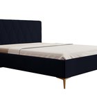 Upholstered bed 160x200 cm Tiksi navy blue velvet