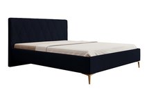 Upholstered bed 160x200 cm Tiksi navy blue velvet