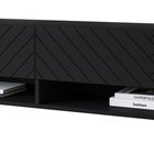 Meuble TV Wander 180 cm, noir graphite/chevron noir