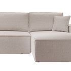 Farese New L-shaped corner sofa with sleeping function with a right-hand brown boucle container