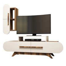 Ovalia TV cabinet 145 cm with cream front and hanging cabinet