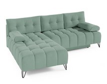 Bareli L-shaped Amon 27 corner sofa bed with storage, hydrophobic velvet, left-hand side