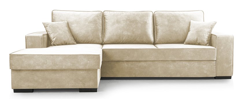 Corner sofa with sleeping function Pazzano L-shaped with container Palladium 02 left-hand side