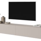 Veldio TV cabinet 175 cm Gray beige with milled front