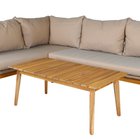 Comforre garden furniture set with corner sofa and coffee table, wooden, beige