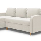 Corner sofa with sleeping function Parcully L-shaped with container universal Paros 01 velour