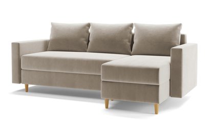 Corner sofa with sleeping function Indeally L-shaped with container universal Paros 02 velour