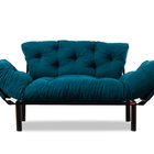 Anksum two-seater sofa, quilted, dark turquoise