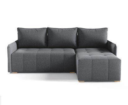 Corner sofa with sleeping function Grenada L-shaped with container Neve 97 braid right-hand side