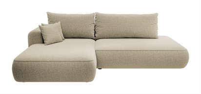 Foggi Melody 13 L-shaped corner sofa with sleeping function with left-hand chenille container