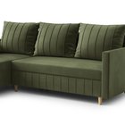 Corner sofa with sleeping function Morpreses L-shaped with container universal Kronos 46 velour