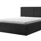 Upholstered bed 140/200 cm Farese black Poso 135 with container and gas strut, corduroy