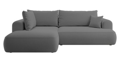 Ovo II L-shaped corner sofa with sleeping function Castel 93 with side and container, easy-to-clean velvet, left-hand