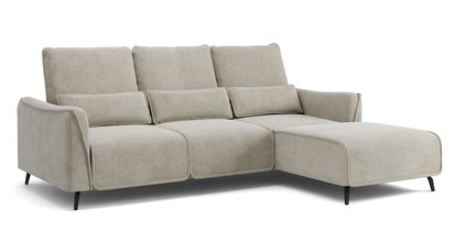 Rumbia L-shaped corner sofa Storm 09 black legs right-hand side