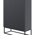 Veldio two-door chest of drawers with a milled front 90 cm Black with black legs