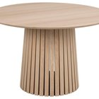 Gimmar round table, bleached oak, with slatted base, 120 cm