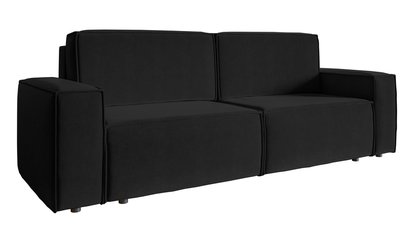 Copertino three-seater sofa, black, hydrophobic velvet