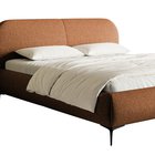 Upholstered bed 160x200 cm Ovalle with storage, metal frame, copper hydrophobic braid, black legs