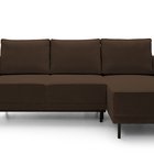 Rodario mini dark brown corner sofa with sleeping function with right-hand corduroy container