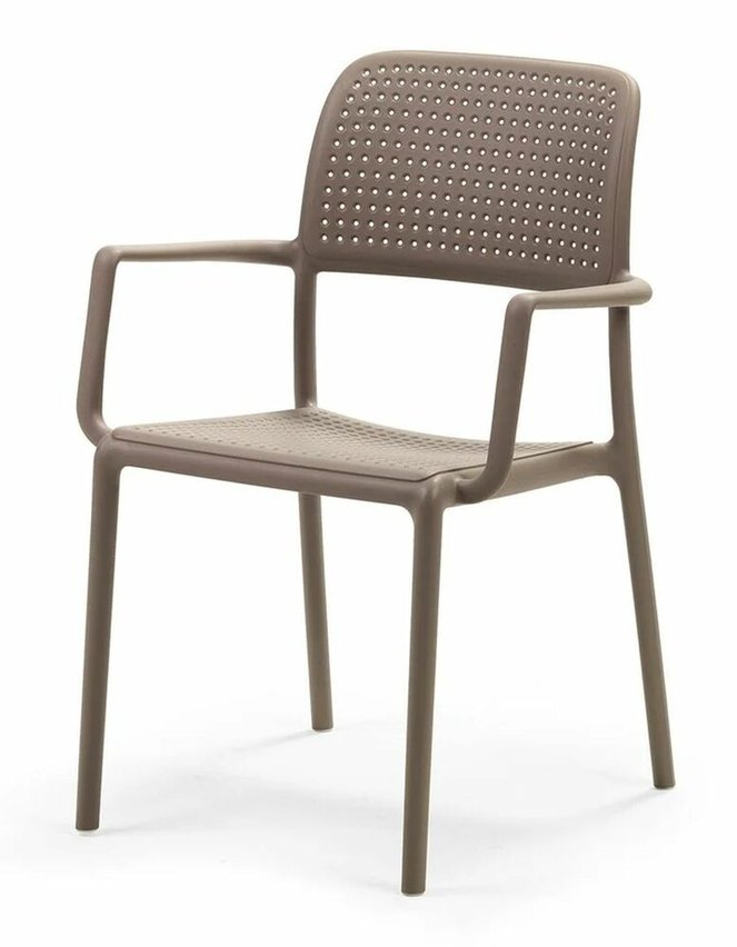 Bora Nardi garden chair with armrests made of certified brown material