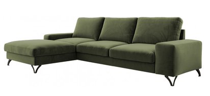 Corner sofa with sleeping function Bewello L-shaped with storage Matt Velvet 38 easy-cleaning hydrophobic velvet left-sided