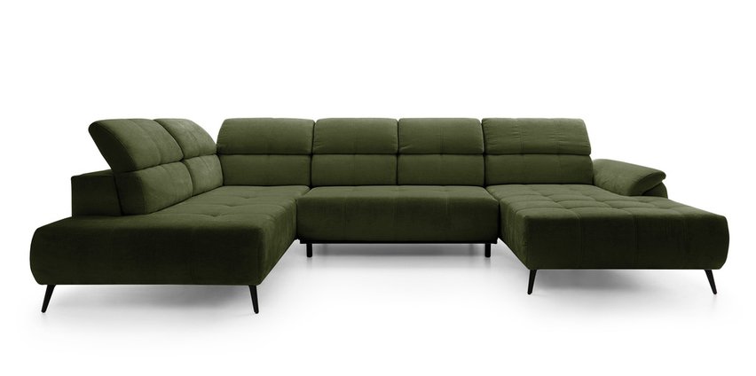 Corner sofa with sleeping function Mamutio U-shaped Aphrodite 12 chenille left-hand side