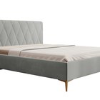 Upholstered bed 160x200 cm Tiksi light gray velvet