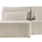 Corner sofa with sleeping function Moduliano L-shaped with container universal beige boucle