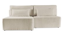 Corner sofa with sleeping function Moduliano L-shaped with container universal beige boucle