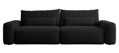 Carnos Melody 15 chenille three-seater sofa, black legs