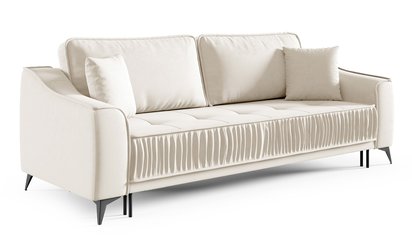 Louisos three-seater sofa bed with storage, cream, hydrophobic