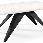 Scalize extendable table 140/200 cm white marble with black steel frame