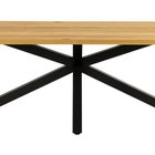 Table à manger rectangulaire Kardema 220x90 cm, plaqué chêne, pieds noirs