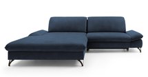 Corner sofa with sleeping function Vitala Castel 79 L-shaped with container, easy-cleaning velvet, left-hand side