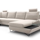 Lazaro U-shaped corner sofa bed with storage (Fabric: Salvador 01, Side: Right)