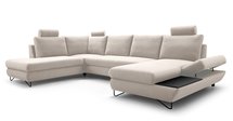 Lazaro U-shaped corner sofa bed with storage (Fabric: Salvador 01, Side: Right)