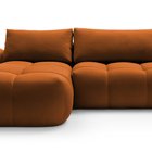 Canapé d'angle Ombo en L avec fonction couchage avec conteneur Salvador 14, velours hydrophobe, côté gauche