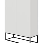 Veldio two-door chest of drawers with a milled front 90 cm White with black legs