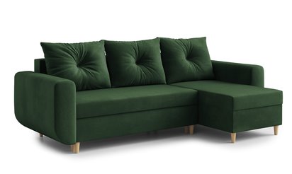 Corner sofa with sleeping function Lamarry L-shaped with container universal Kronos 14 velour