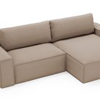 Brylio L-shaped corner sofa with sleeping function with storage, universal beige plush