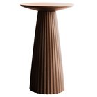 Table haute ronde Cavats diamètre 40 cm piètement rainuré marron suar