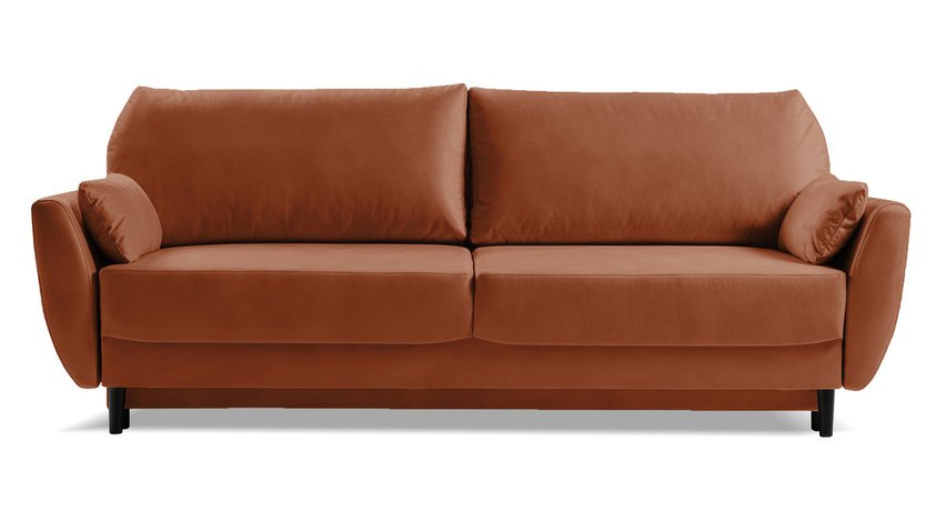 Toivola three-seater sofa with storage, copper velvet, hydrophobic