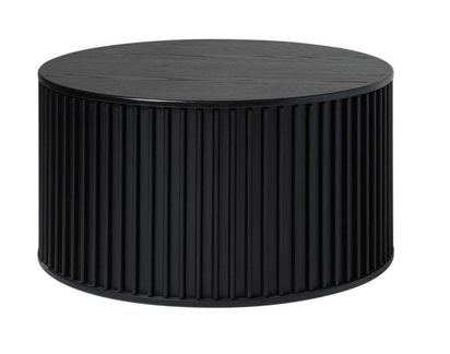 Ovitties round coffee table 85 cm, black slats