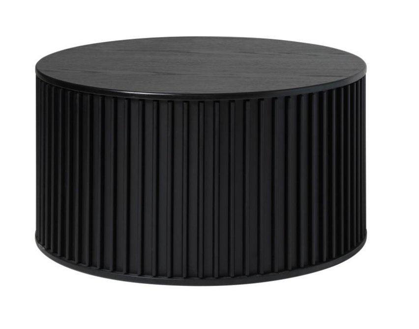 OVITTIES ROUND COFFEE TABLE 85 CM, BLACK SLATS