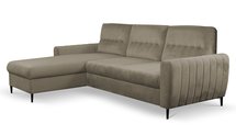 Corner sofa bed Laretta L-shaped with storage (Fabric: Velluto 03, Side: Left)